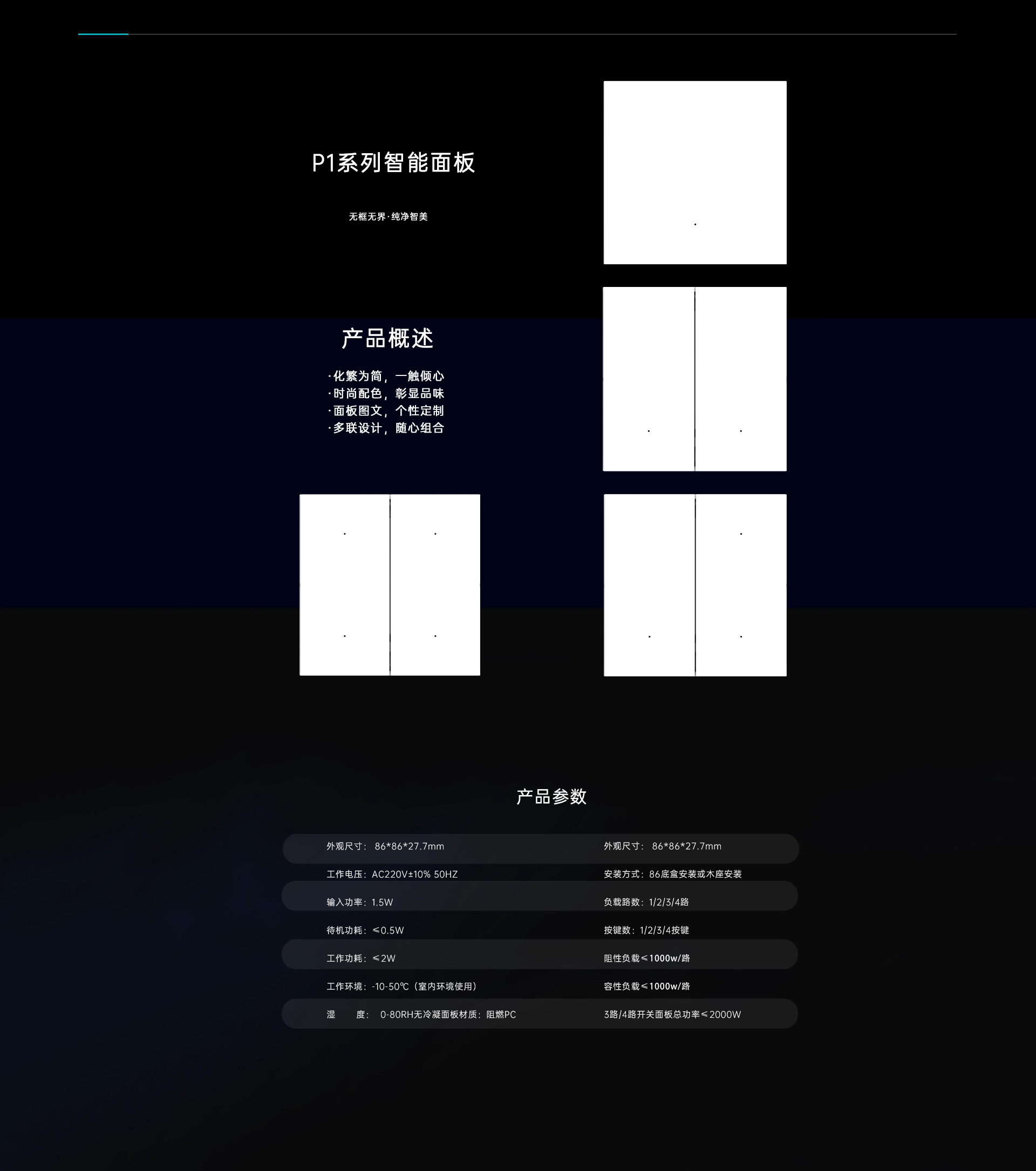 P1系列 開關面板